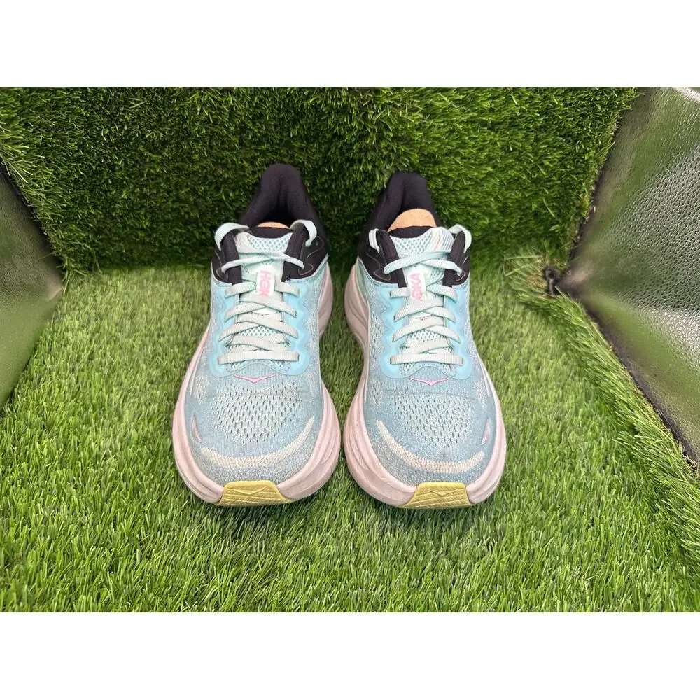 Hoka One One Bondi 9 1162012-BTF Athletic Sneaker Women's 9B Blue Knit Cushioned